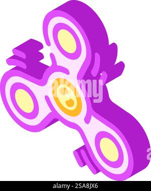 fidget spinner fidget toy isometric icon vector. fidget spinner fidget toy sign. isolated symbol illustration. fidget spinner fidget toy isometric icon vector illustration Stock Vector
