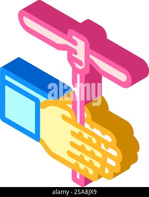 twisting toy fidget isometric icon vector. twisting toy fidget sign. isolated symbol illustration. twisting toy fidget isometric icon vector illustration Stock Vector