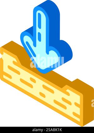 down arrow data loading isometric icon vector. down arrow data loading sign. isolated symbol illustration. down arrow data loading isometric icon vector illustration Stock Vector