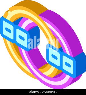 fidget chain toy isometric icon vector. fidget chain toy sign. isolated symbol illustration. fidget chain toy isometric icon vector illustration Stock Vector