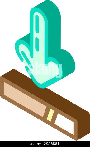 arrow pointing loading process isometric icon vector. arrow pointing loading process sign. isolated symbol illustration. arrow pointing loading process isometric icon vector illustration Stock Vector