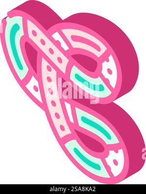 tangle toy fidget isometric icon vector. tangle toy fidget sign. isolated symbol illustration. tangle toy fidget isometric icon vector illustration Stock Vector