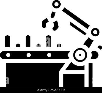 battery manufacturing glyph icon vector. battery manufacturing sign. isolated symbol illustration. battery manufacturing glyph icon vector illustration Stock Vector