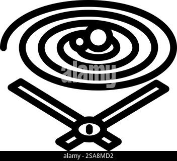 gravity waves space exploration line icon vector illustration Stock ...