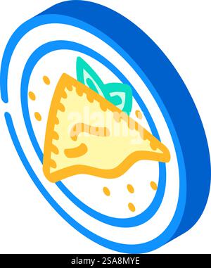 tiropita greek cuisine isometric icon vector. tiropita greek cuisine sign. isolated symbol illustration. tiropita greek cuisine isometric icon vector illustration Stock Vector