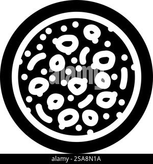 minestrone soup italian cuisine glyph icon vector. minestrone soup italian cuisine sign. isolated symbol illustration. minestrone soup italian cuisine glyph icon vector illustration Stock Vector