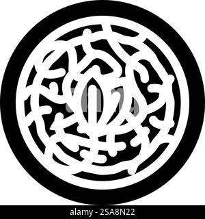 fettuccine alfredo italian cuisine glyph icon vector. fettuccine alfredo italian cuisine sign. isolated symbol illustration. fettuccine alfredo italian cuisine glyph icon vector illustration Stock Vector