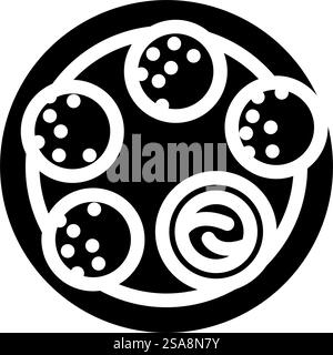 arancini balls italian cuisine glyph icon vector. arancini balls italian cuisine sign. isolated symbol illustration. arancini balls italian cuisine glyph icon vector illustration Stock Vector