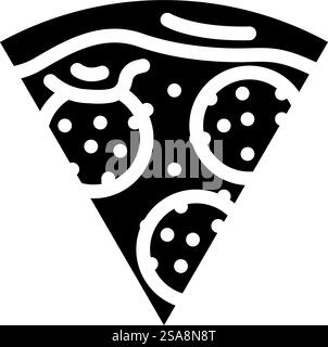 pizza slice italian cuisine glyph icon vector. pizza slice italian cuisine sign. isolated symbol illustration. pizza slice italian cuisine glyph icon vector illustration Stock Vector