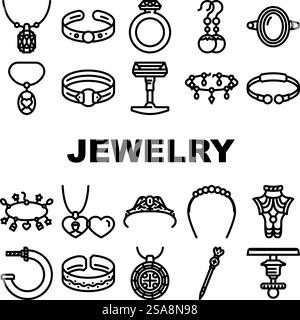 jewelry ring gold jewel icons set vector Stock Vector Image & Art - Alamy