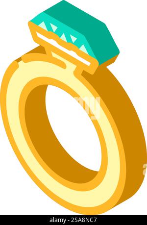 ring jewelry isometric icon vector. ring jewelry sign. isolated symbol illustration. ring jewelry isometric icon vector illustration Stock Vector
