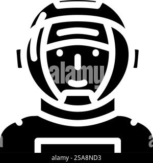 astronaut mask face glyph icon vector. astronaut mask face sign. isolated symbol illustration. astronaut mask face glyph icon vector illustration Stock Vector