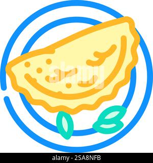 calzone pizza italian cuisine color icon vector illustration Stock ...