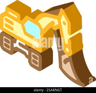 front shovel construction vehicle isometric icon vector. front shovel construction vehicle sign. isolated symbol illustration. front shovel construction vehicle isometric icon vector illustration Stock Vector