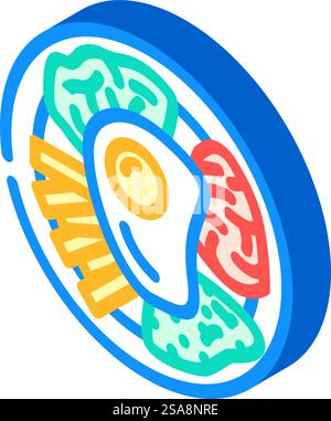 bibimbap dish korean cuisine isometric icon vector. bibimbap dish korean cuisine sign. isolated symbol illustration. bibimbap dish korean cuisine isometric icon vector illustration Stock Vector