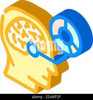 cognitive skills neuroscience neurology isometric icon vector. cognitive skills neuroscience neurology sign. isolated symbol illustration. cognitive skills neuroscience neurology isometric icon vector illustration Stock Vector
