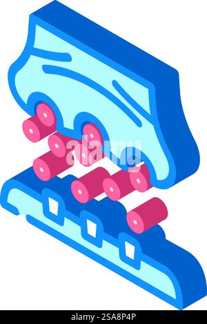neurotransmitters neuroscience neurology isometric icon vector. neurotransmitters neuroscience neurology sign. isolated symbol illustration. neurotransmitters neuroscience neurology isometric icon vector illustration Stock Vector