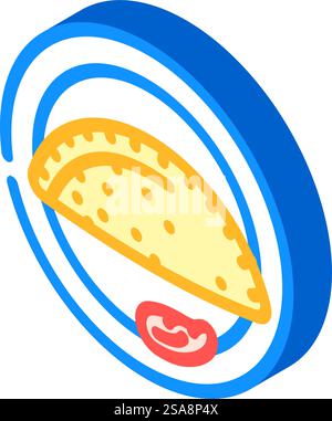 empanadas spanish cuisine isometric icon vector. empanadas spanish cuisine sign. isolated symbol illustration. empanadas spanish cuisine isometric icon vector illustration Stock Vector