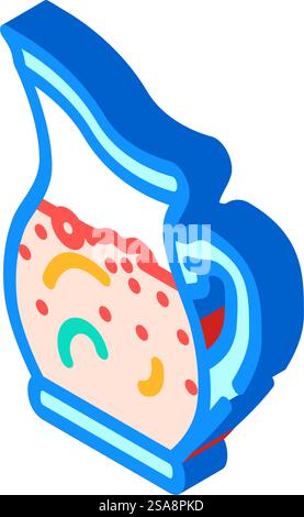 sangria pitcher spanish cuisine isometric icon vector. sangria pitcher spanish cuisine sign. isolated symbol illustration. sangria pitcher spanish cuisine isometric icon vector illustration Stock Vector
