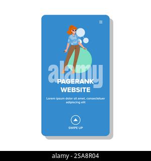internal pagerank website vector. nofollow google, data history, abstract rating internal pagerank website web flat cartoon illustration. internal pagerank website vector Stock Vector