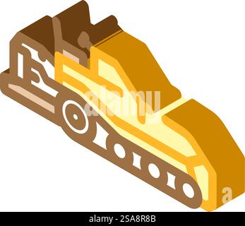 asphalt paver construction vehicle isometric icon vector. asphalt paver construction vehicle sign. isolated symbol illustration. asphalt paver construction vehicle isometric icon vector illustration Stock Vector
