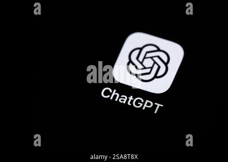 Rottweil, Germany. 28th Jan, 2025. The ChatGPT application app from the US software company OpenAI can be seen on the display of an iPhone. Credit: Silas Stein/dpa/Ģ����ý Live News Stock Photo