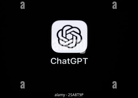 Rottweil, Germany. 28th Jan, 2025. The ChatGPT application app from the US software company OpenAI can be seen on the display of an iPhone. Credit: Silas Stein/dpa/Ģ����ý Live News Stock Photo