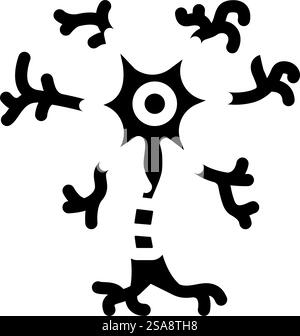neuron structure neuroscience neurology glyph icon vector illustration ...