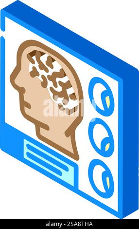 neuroimaging neuroscience neurology isometric icon vector. neuroimaging neuroscience neurology sign. isolated symbol illustration. neuroimaging neuroscience neurology isometric icon vector illustration Stock Vector