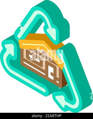 green building materials isometric icon vector. green building materials sign. isolated symbol illustration. green building materials isometric icon vector illustration Stock Vector