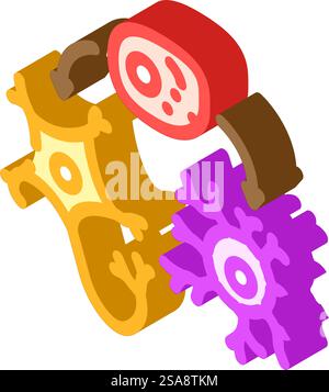 neurogenesis neuroscience neurology isometric icon vector. neurogenesis neuroscience neurology sign. isolated symbol illustration. neurogenesis neuroscience neurology isometric icon vector illustration Stock Vector