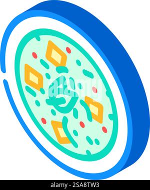 green curry thai cuisine isometric icon vector. green curry thai cuisine sign. isolated symbol illustration. green curry thai cuisine isometric icon vector illustration Stock Vector