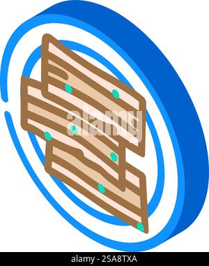 samgyeopsal korean cuisine isometric icon vector. samgyeopsal korean cuisine sign. isolated symbol illustration. samgyeopsal korean cuisine isometric icon vector illustration Stock Vector