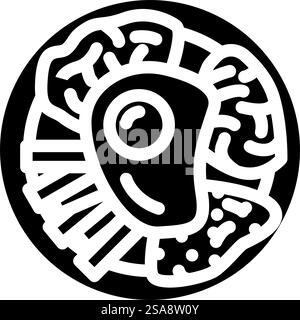 bibimbap dish korean cuisine glyph icon vector. bibimbap dish korean cuisine sign. isolated symbol illustration. bibimbap dish korean cuisine glyph icon vector illustration Stock Vector