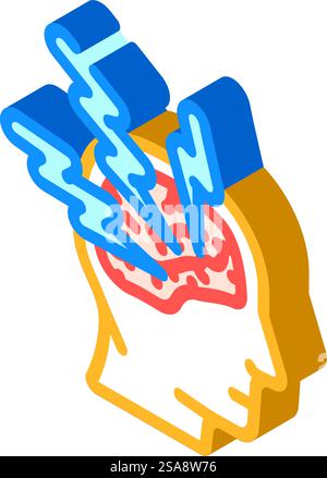 neurological disorders neuroscience neurology isometric icon vector. neurological disorders neuroscience neurology sign. isolated symbol illustration. neurological disorders neuroscience neurology isometric icon vector illustration Stock Vector