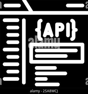 api documentation technical writer glyph icon vector. api documentation technical writer sign. isolated symbol illustration. api documentation technical writer glyph icon vector illustration Stock Vector