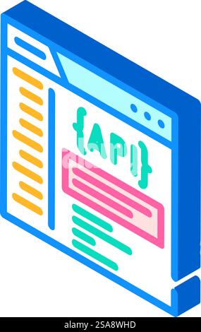 api documentation technical writer isometric icon vector. api documentation technical writer sign. isolated symbol illustration. api documentation technical writer isometric icon vector illustration Stock Vector