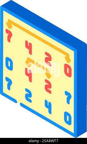 selection sort algorithm isometric icon vector. selection sort algorithm sign. isolated symbol illustration. selection sort algorithm isometric icon vector illustration Stock Vector
