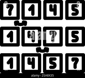bubble sort algorithm line icon vector. bubble sort algorithm sign. isolated contour symbol black illustration. bubble sort algorithm line icon vector illustration Stock Vector