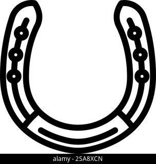 horseshoeing blacksmith line icon vector. horseshoeing blacksmith sign. isolated contour symbol black illustration. horseshoeing blacksmith line icon vector illustration Stock Vector
