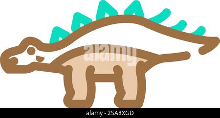 kentrosaurus dinosaur animal icon color illustration Stock Vector Image ...