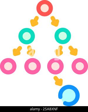 breadth first search bfs color icon vector illustration Stock Vector ...