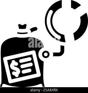 asset allocation financial advisor glyph icon vector. asset allocation financial advisor sign. isolated symbol illustration. asset allocation financial advisor glyph icon vector illustration Stock Vector