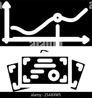 mutual funds financial advisor glyph icon vector. mutual funds financial advisor sign. isolated symbol illustration. mutual funds financial advisor glyph icon vector illustration Stock Vector