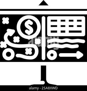 financial guidance glyph icon vector. financial guidance sign. isolated symbol illustration. financial guidance glyph icon vector illustration Stock Vector