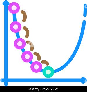 gradient descent algorithm color icon vector. gradient descent algorithm sign. isolated symbol illustration. gradient descent algorithm color icon vector illustration Stock Vector