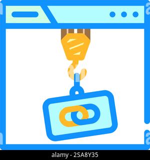 link building seo color icon vector. link building seo sign. isolated symbol illustration. link building seo color icon vector illustration Stock Vector