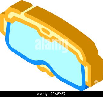 goggles paintball game isometric icon vector. goggles paintball game sign. isolated symbol illustration. goggles paintball game isometric icon vector illustration Stock Vector