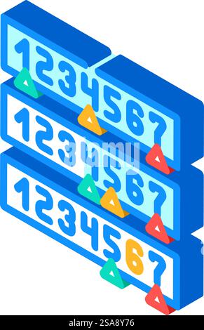 binary search algorithm isometric icon vector. binary search algorithm sign. isolated symbol illustration. binary search algorithm isometric icon vector illustration Stock Vector