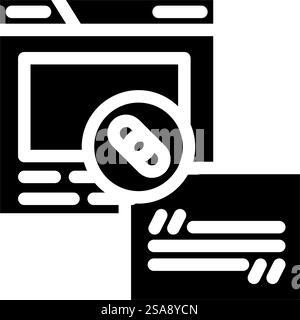 backlinks seo glyph icon vector. backlinks seo sign. isolated symbol illustration. backlinks seo glyph icon vector illustration Stock Vector